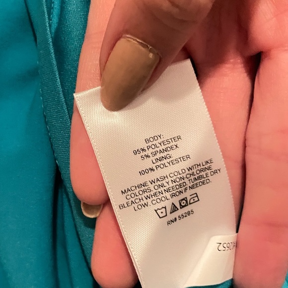 EXPRESS Blue Green Teal Sleeveless Mini Dress NWT - Picture 4 of 8